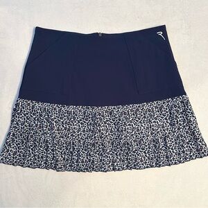 Chervo JIOIA blue & leopard pleated golf skirt skort NEW sunblock XXS 2 women’s